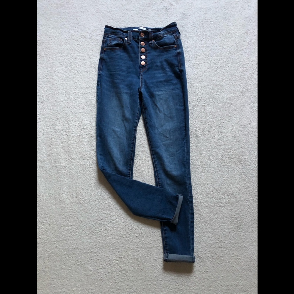 Celebrity pink high rise ankle skinny jeans